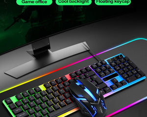 Rainbow Wired Gaming Keyboard and Mouse Combo