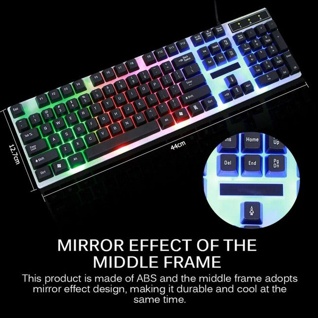 Rainbow Wired Gaming Keyboard and Mouse Combo